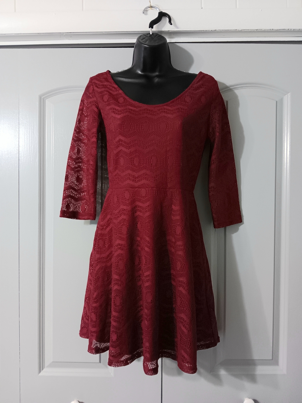 Xhilaration Burgundy Lace Mini Dress